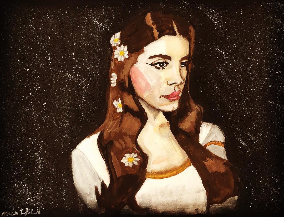 Surrebral Love for Lana Lana Del Rey Space Portrait Painting