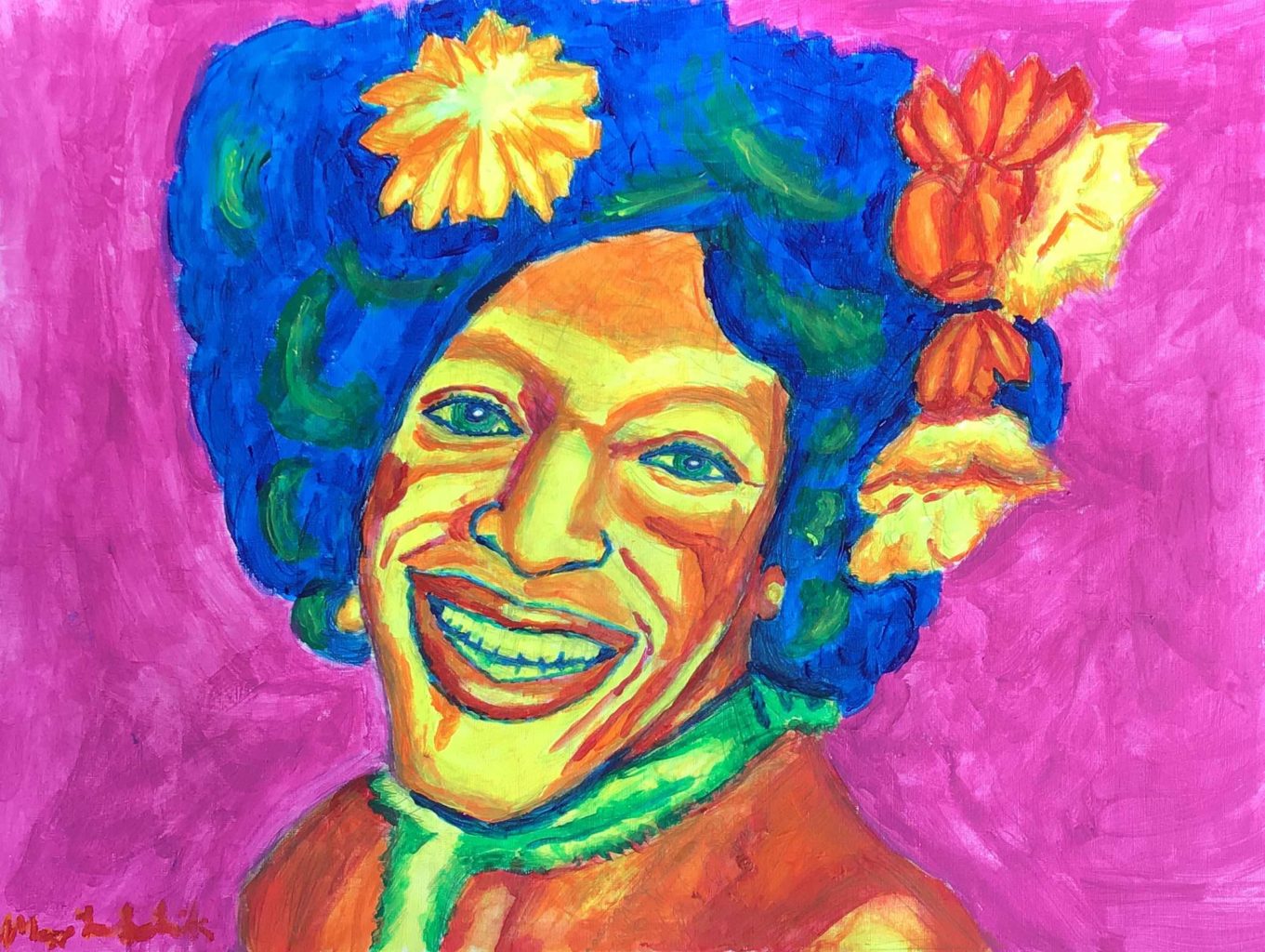 The Inncocence of Love with Marsha P Johnson- Surrebral- LGBTQ Awareness Month- Acrylic- Paint