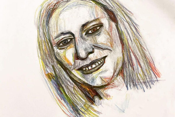 Rainbow colored portrait of Club Q Victim, Ashley Paugh.