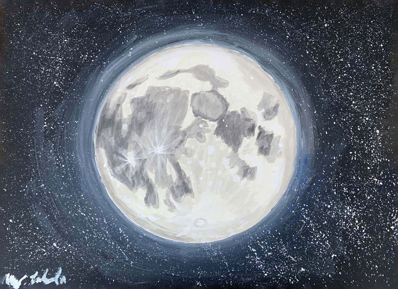 Art piece, Full Moon, posted on Surrebral. It is space art of the moon based off a full moon!