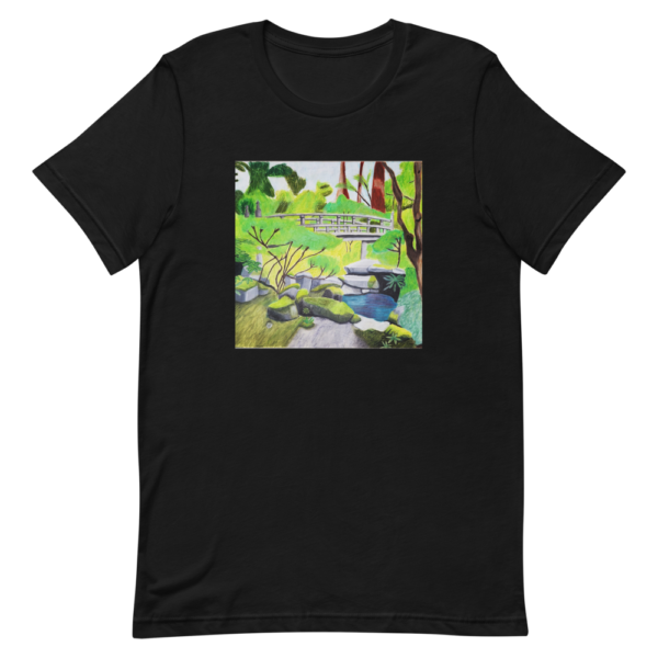 Japanese Gardens shirt mockup.