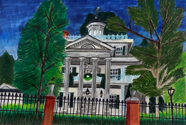 Facade of the Haunted Mansion ride at Disneyland.