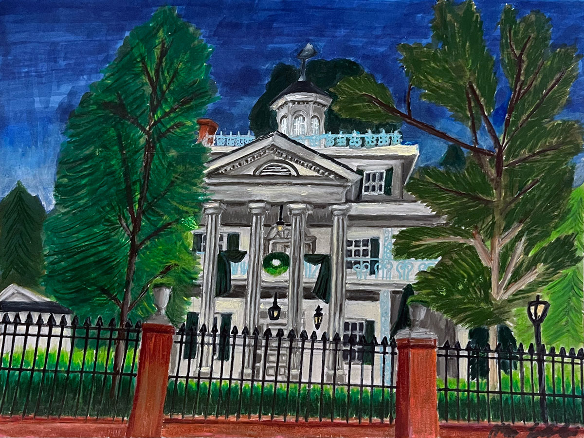 Facade of the Haunted Mansion ride at Disneyland.